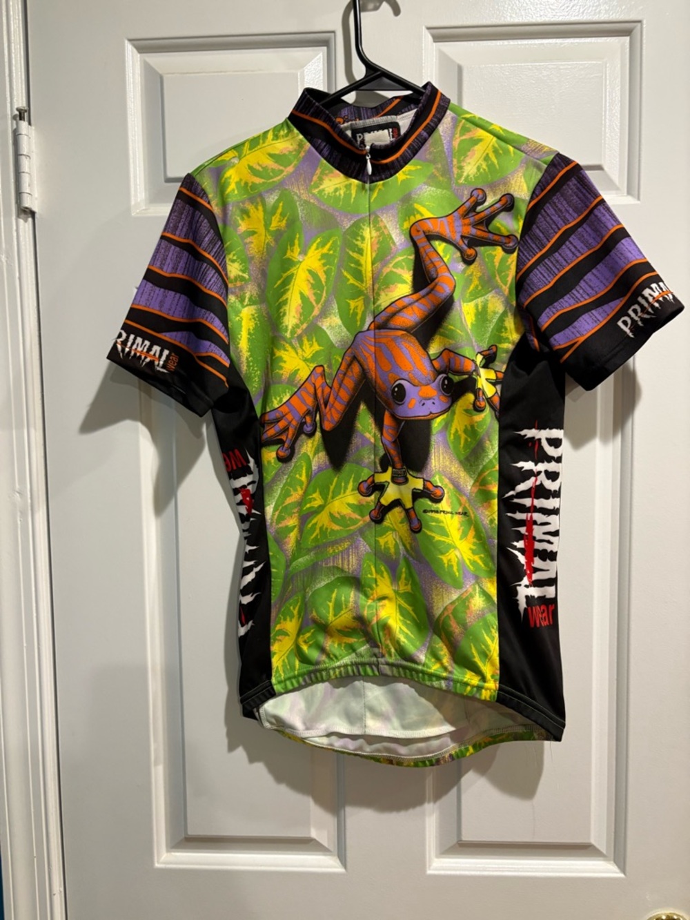 Primal wear  women’s full zip bike jersey top tshirt green frog sz S